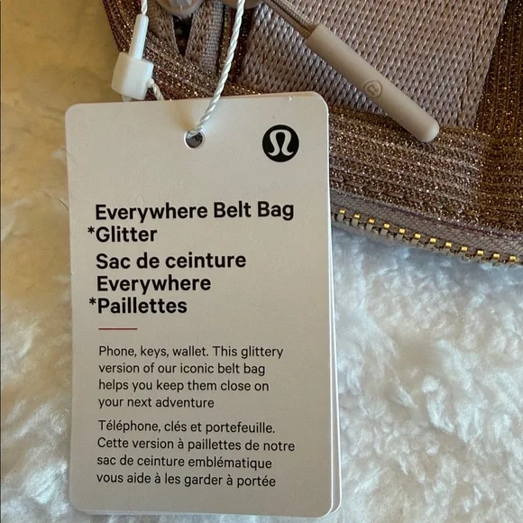 🆕 LULULEMON Everywhere Belt Bag 1L Glitter Pink Champagne/Muse/Gold NWT - Picture 14 of 17